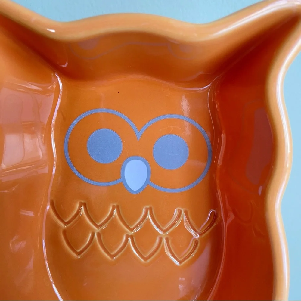 Chantal orange owl 1.5 cup baking serving dish ceramic freezer oven microwave
